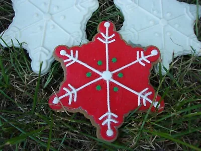 Set 2 Christmas Ornament Plastic Molds Snowflakes Each Appx.  4.75  X 1/4  • $21