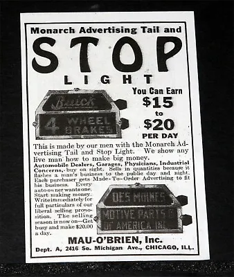 $12.99 • Buy 1924 Old Magazine Print Ad, Monarch, Automobile Advertising Tail & Stop Light!