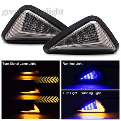 2X Motorcycle Turn Signal Light LED Flush Mount Amber Blue DRL Flowing Indicator • $10.99