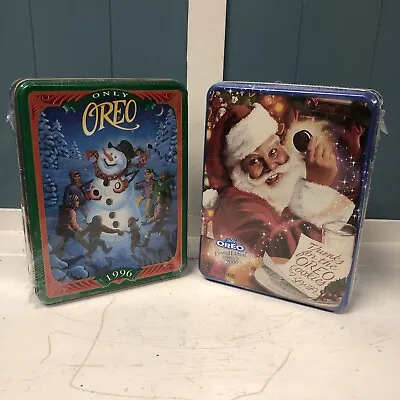 Vintage Christmas Oreo Cookie Tin Limited Edition 2000 & 1996 Sealed Unopened • $49