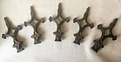 5 Vintage Cast Iron Fence Finials Flag Pole Ornamental Decoration Fleur De Lis • $30