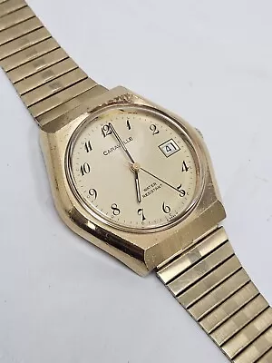 Vintage Caravelle By Bulova 8884 Mens Gold Tone Hand-Wind Mechanical Watch~Date • $39.95