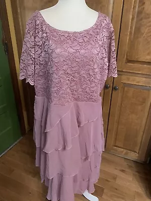 Fair Lady Women’s Purple Ruffles Lace Women’s Mother Of Bride Dress 18 Great Con • $20.99