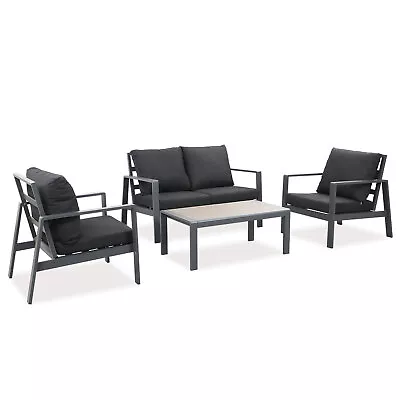 New Charcoal Outdoor Aluminium Sofa Lounge Setting Furniture Set Chairs Table • $799.99