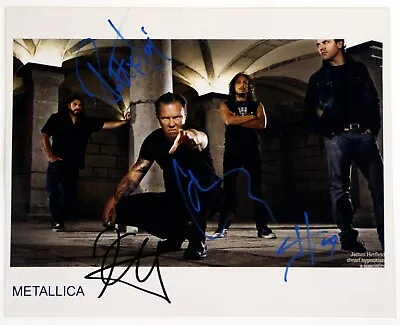 Metallica Signed Photo X 4 Original James Hetfield Dwarf Hypnotism A Speciality • £725