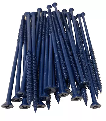 Pack Of 100 125mm BLUE  Tapcon Style Self Tapping Masonry POZI Screws CSK Head • £9.99