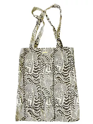 MATTA NY CottonTote Bag Abstract Animal Motif Print Cream Grey  12  X 15.5  • $25