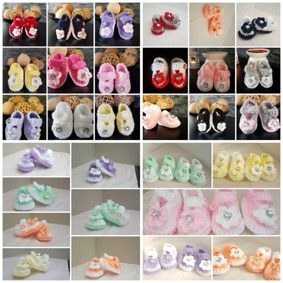 £7 • Buy Handmade Crochet Baby Girl Booties Shoes Reborn Early Baby Newborn - 12m 