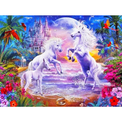 $13.30 • Buy Diamond Painting DIY Full Round Drill Unicorn Mosaic Picture Craft (L3146)