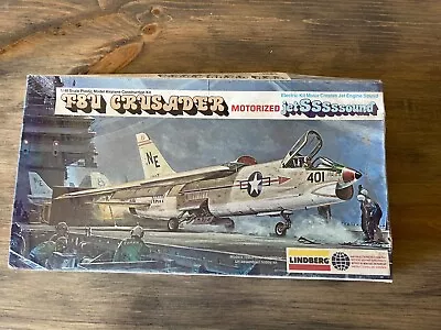 Lindberg F8U Crusader Motorized Jet Sound 1/48 Scale Model Kit # 2507M Vintage • $40