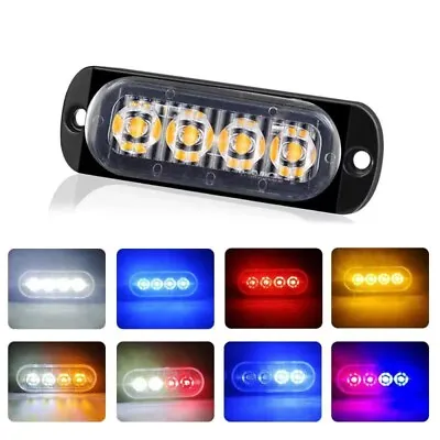 4PCS Car LED Strobe Flash Light Dash Emergency Warning Lamp  RED BLUE • $20.13