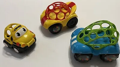 Oball Go Gripper Rattle Lot Of 3: Blue & Green Red & Yellow & School Bus • $14.99