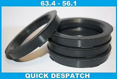 4 X 63.4 - 56.1 Alloy Wheel Locating Hub Spigot Rings Fit Mitsubishi Lancer 3 4 • £6.49