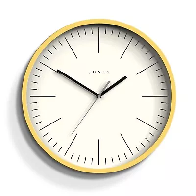 Wall Clock Spartacus Yellow Round Modern Kitchen Living Room Jones RRP £24.99 • £12.49