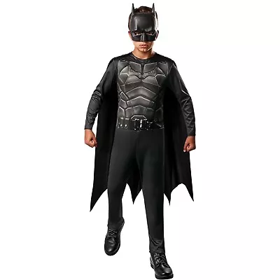 DC The Batman Basic Halloween Costume Jumpsuit Cape & Mask Boy's Medium 8 New • $10