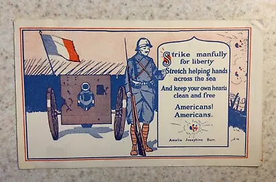 Patriotic Postcard WW1 Military Soldier Friendship Check Book Co. • $4.85