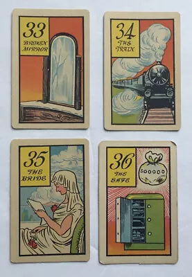 Fine Vintage Old Gypsy Fortune Telling Cards 36-card Surreal 1940 Whitman Set • $85