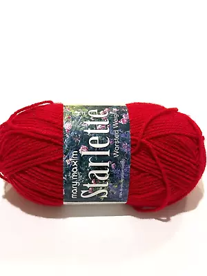 Mary Maxim Starlette Yarn Col 105 Berry Red Dye Lot 1605 Acrylic Worsted 195 YD • $12.99