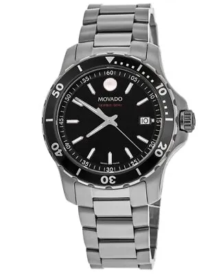 New Movado Series 800 Black Dial Steel Men's Watch 2600135 • $610.08