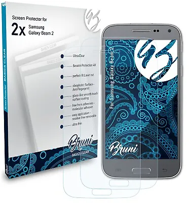 Bruni 2x Protective Film For Samsung Galaxy Beam 2 Screen Protector • £9.69