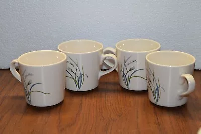 Set 4 Corelle “Coastal Breeze” Coordinates Stoneware Coffee Cups Vtg Mugs • $11.95