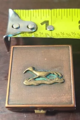 Vintage Pill Box- Small Brass/Metal Road Runner  • $12