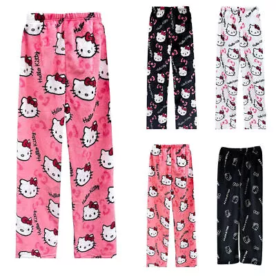 Hello Kitty Pajama Pants Y2k Fairy Sanrio Flannel  Womens Sleepwear Trousers New • $24.08