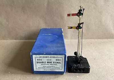 Hornby Dublo 32136 ED2 Electrically Operated Double Arm Signal - Boxed - OO • £11.99