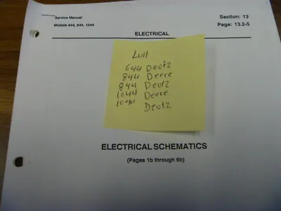 Deutz Lull 644 Telehandler Forklift Electrical Wiring Diagram Schematic Manual • $119.92