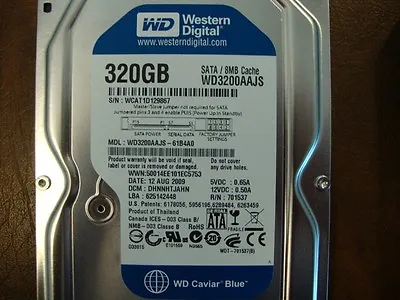 Western Digital WD3200AAJS-61B4A0 DCM:DHNNHTJAHN 320gb 3.5  Sata Hard Drive • £46.86