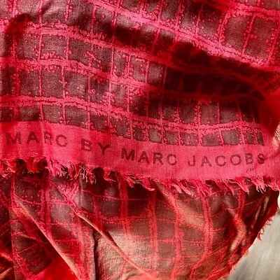 MARC BY MARC JACOBS Cotton Blend Wrap Shawl Scarf Sarong Red+ Brown • $28