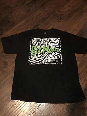 Young And Reckless Black Tshirt Zebra Print Neon Green SA • $14