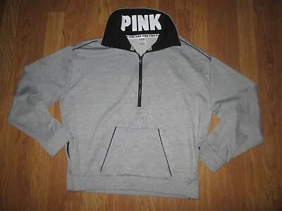 Womens VICTORIA'S SECRET PINK Half Zip Sweatshirt Sz L Lg • $11.99