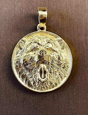 14K Solid Yellow Gold Bear Head Face Pendant Charm Medallion 8 Grams 1  • $599.95