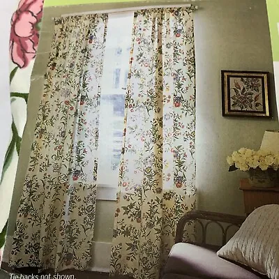 Martha Stewart Sateen Floral Spray Curtains Cottage Core Farmhouse Shabby Chic • $39