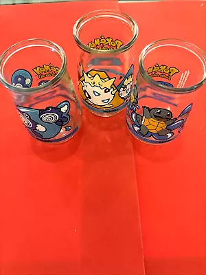 Vintage Welch's Jelly Glasses Pokémon #61 Poliwhirl #7 Squirtle & Togepi • $41
