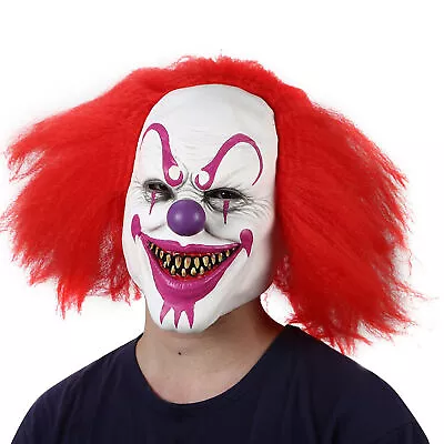 Scary Clown Pennywise IT Mask EvilRed Eyes Halloween Horror Cosplay Costume Prop • $59.60