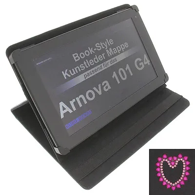 £23.06 • Buy Case Rhinestone Heart For Arnova 101 G4 Tablet Book Style Protective Black