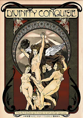 Vintage POSTER.Home Wall.Mucha Art Nouveau Divine Orgy.Room Decor.773 • $33