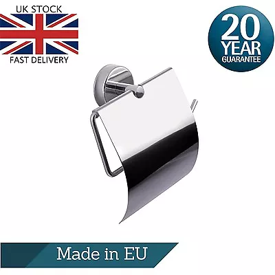 £24.99 • Buy Toilet Roll Holder With Cover Wall Mounted Adhesive Or Drilling Stainless Steel