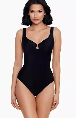 Miraclesuit Must Haves Escape One Piece Swimsuit Women's Size 14 BLACK • £56.99