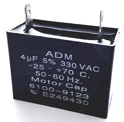 Motor Run Capacitor 4uF 330V AC 5% Polyester Film ADM330A405J (1 Piece) • $10.59