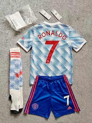 2021/22 Adidas Age 11-12 Manchester United Ronaldo #7 Shirt Shorts Socks Kit • £12.50