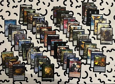 MTG 100 DOUBLE-SIDED TOKENS ASSORTED CARD LOT! (Magic: The Gathering) • $8.99