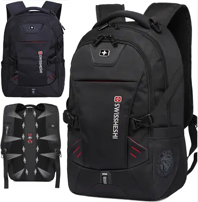 $49.89 • Buy AU 15  Mens Black Oxford School Backpack Satchel Laptop Casual Travel Bag