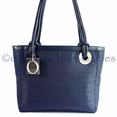 NEW OROTON Stencil Large Tote Shoulder Hand Bag Navy Leather Jacq Tag Dustbag • $349.95