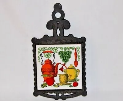 Vintage Cast Iron Ceramic Tile Trivet Pick One • $10.99