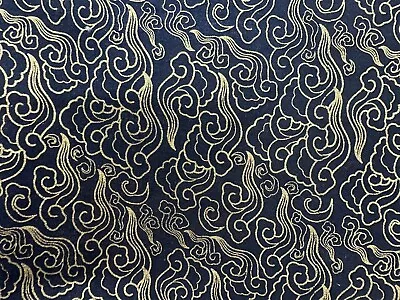 Metallic Gold Foil Japanese 100% Quilting Cotton Fabric 58  Wide Delicate Prints • £11.99