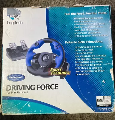 Logitech Driving Force Steering Wheel Force Feedback Playstation 2 PS2/Read • $95