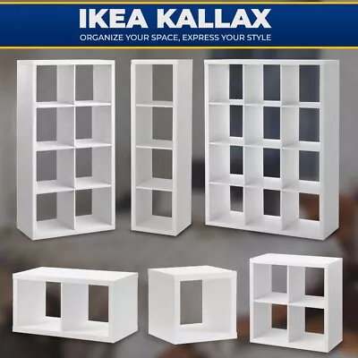 IKEA Kallax Shelving Display Bookcase Shelving Room & Office Furniture Shelving • £190.99